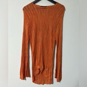 Zara Vibrant Orange Long Sleeve Top